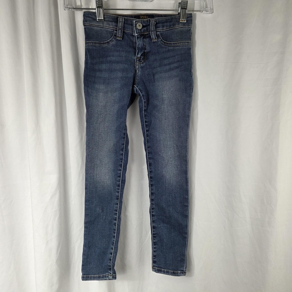 Polo Ralph Lauren Jeans Kids 6 Blue Mid Rise Skinny Stretch Denim Zip Fly